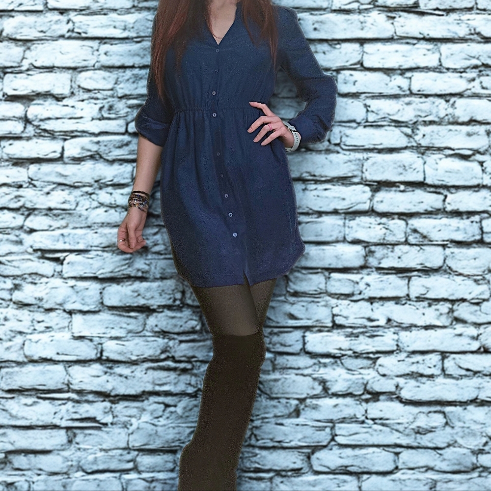 Sunshine & Shadow Navy Blouse